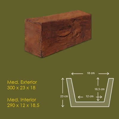 M/énsula para viga de poliuretano 20,5 x 13,5 x 12cm Casta/ño