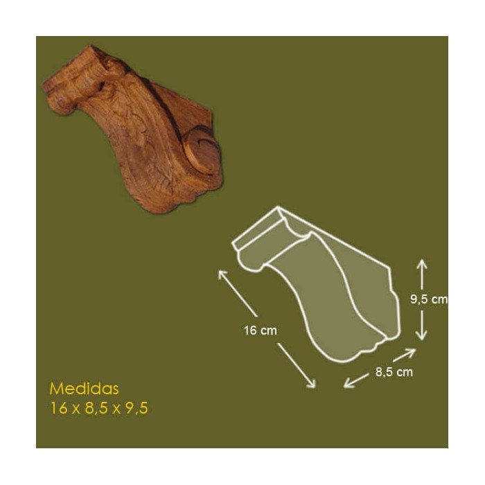 M/énsula para viga de poliuretano 20,5 x 13,5 x 12cm Casta/ño