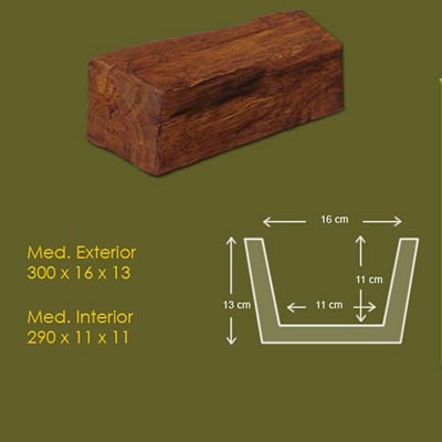 16 cm x 13 cm x 3 m Viga Rustica ref.1902