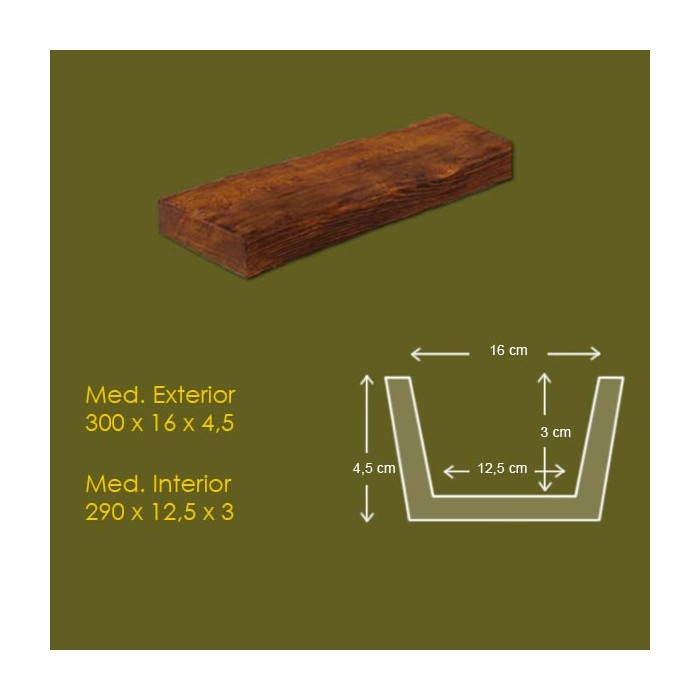 16 cm x 4,5 cm x 3 m Viga Rustica ref.1918