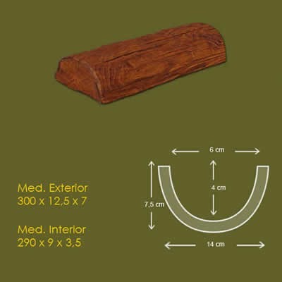  14 cm x 7,5 cm x 3 metros vigas de media caña