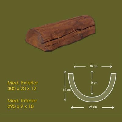 12,5 cm x 7 cm Viga de 1/2 caña