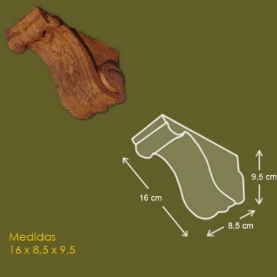 16 cm x 8,5 cm x 9,5 cm Mensula de poliuretano